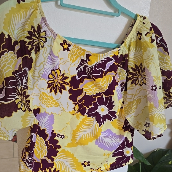 Maeve Floral Yellow and Purple Top - Picture 6 of 6